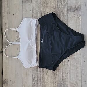 Bikini Sets for Women Two-piece Swimsuit High Waist White and Black Color Size L